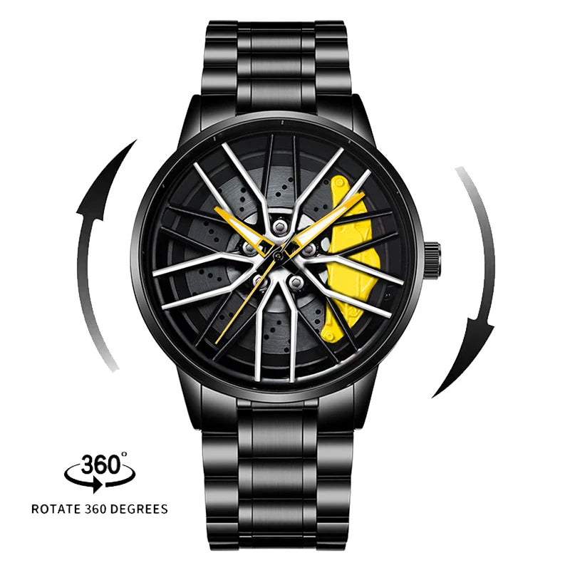 Spinning Sport Rim Hub Wheel Watch Men