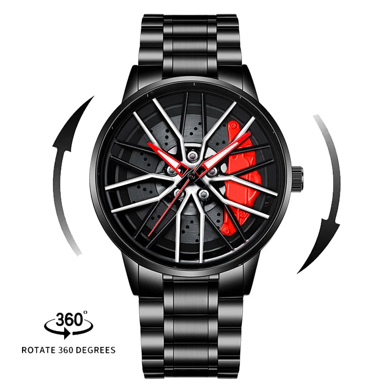Spinning Sport Rim Hub Wheel Watch Men