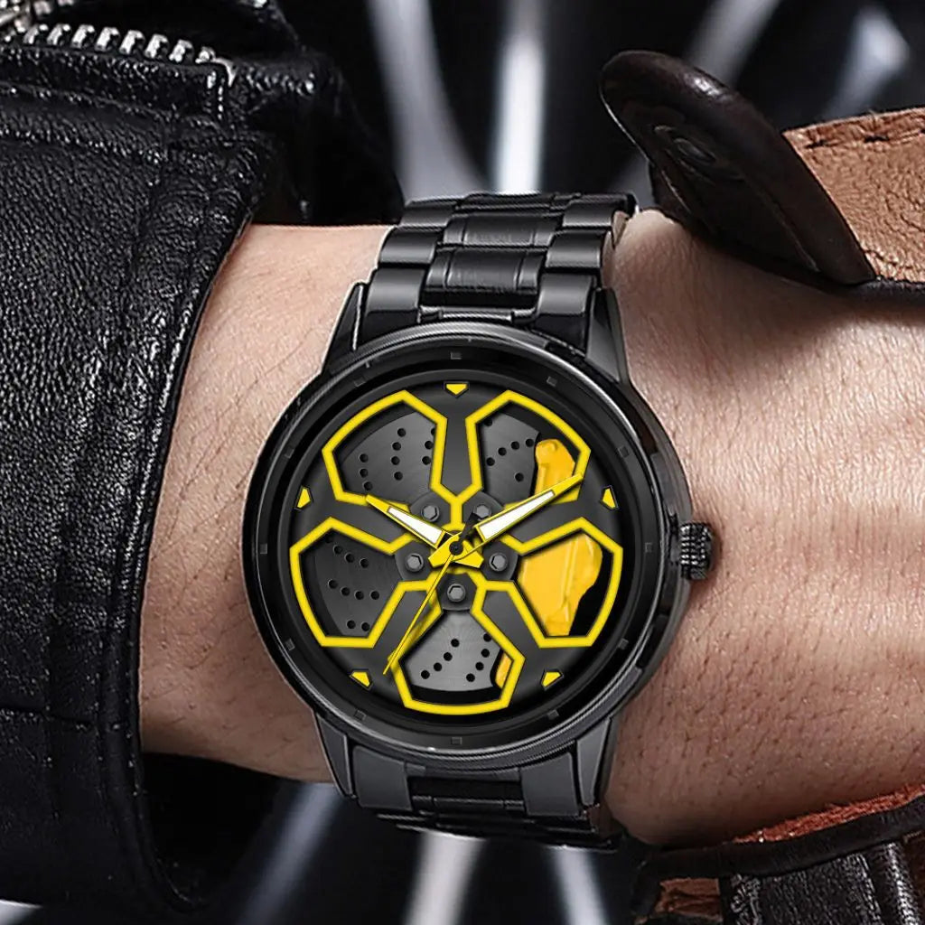 Spinning Sport Rim Hub Wheel Watch Men