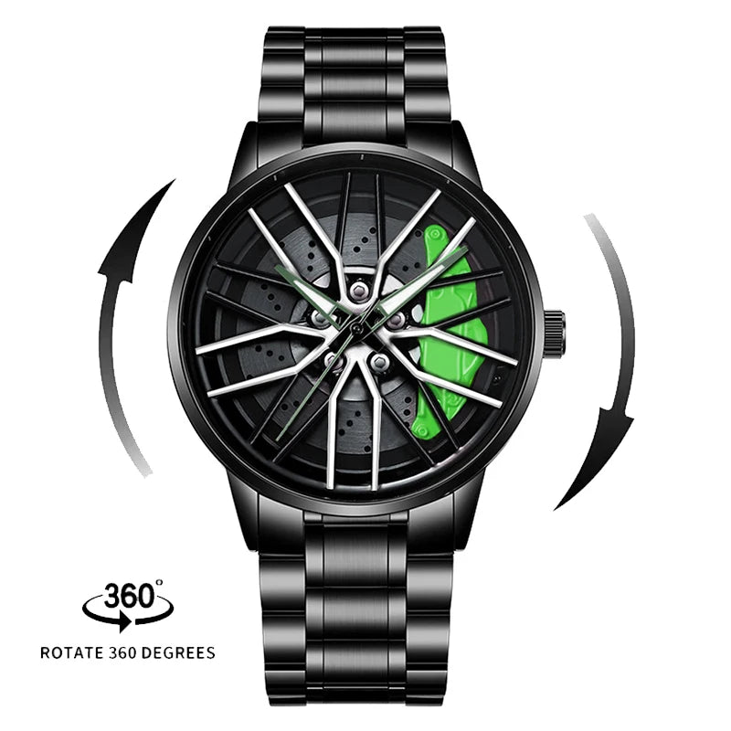 Spinning Sport Rim Hub Wheel Watch Men